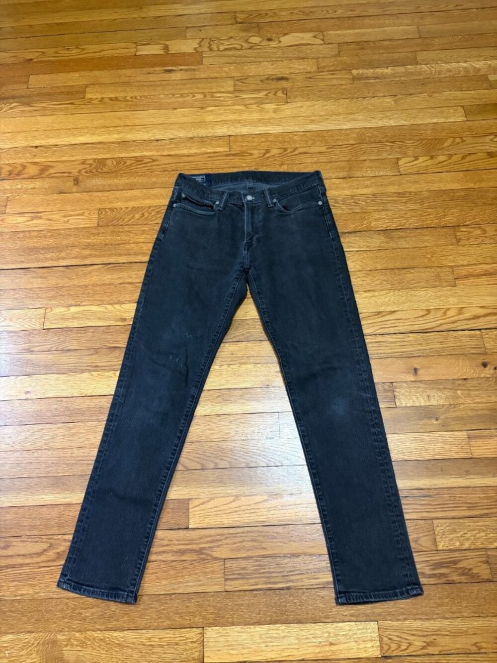 Abercrombie Fitch Mens Rustin Athletic Skinny Jeans Sz 31x32 Black Stretch Denim